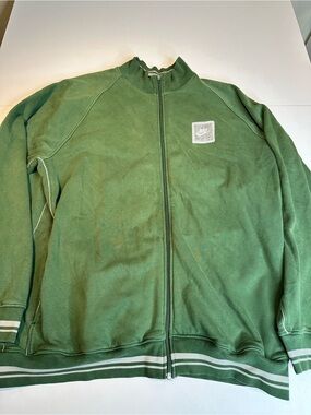 Nike Green Full-Zip Sweat Jacket with Stripe Hem